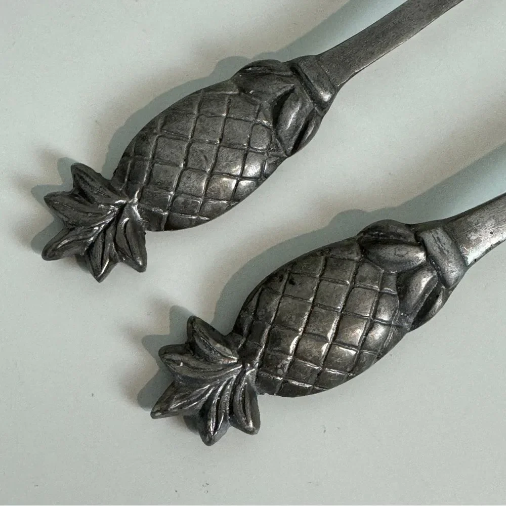 Pineapple Metal Serving Fork Spoon Set
